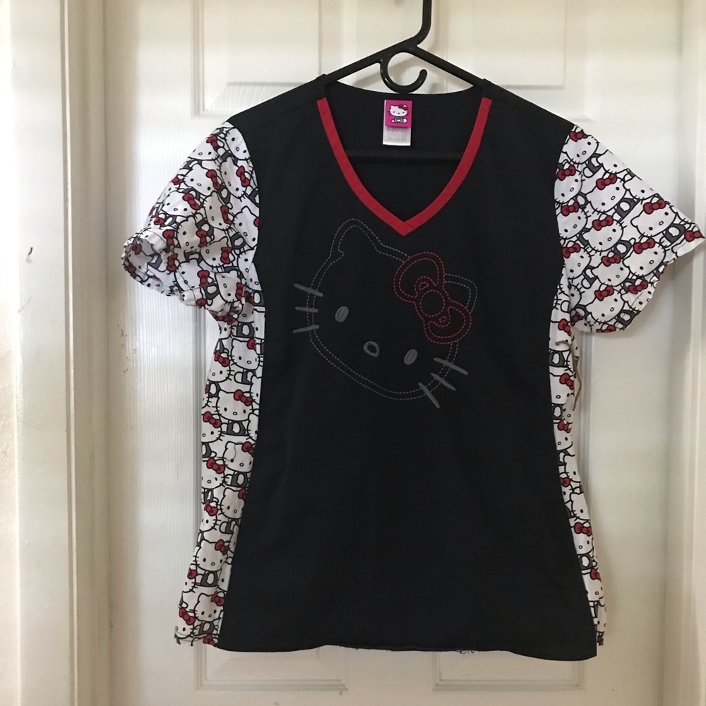 Hello Kitty Black and White V-Neck Top